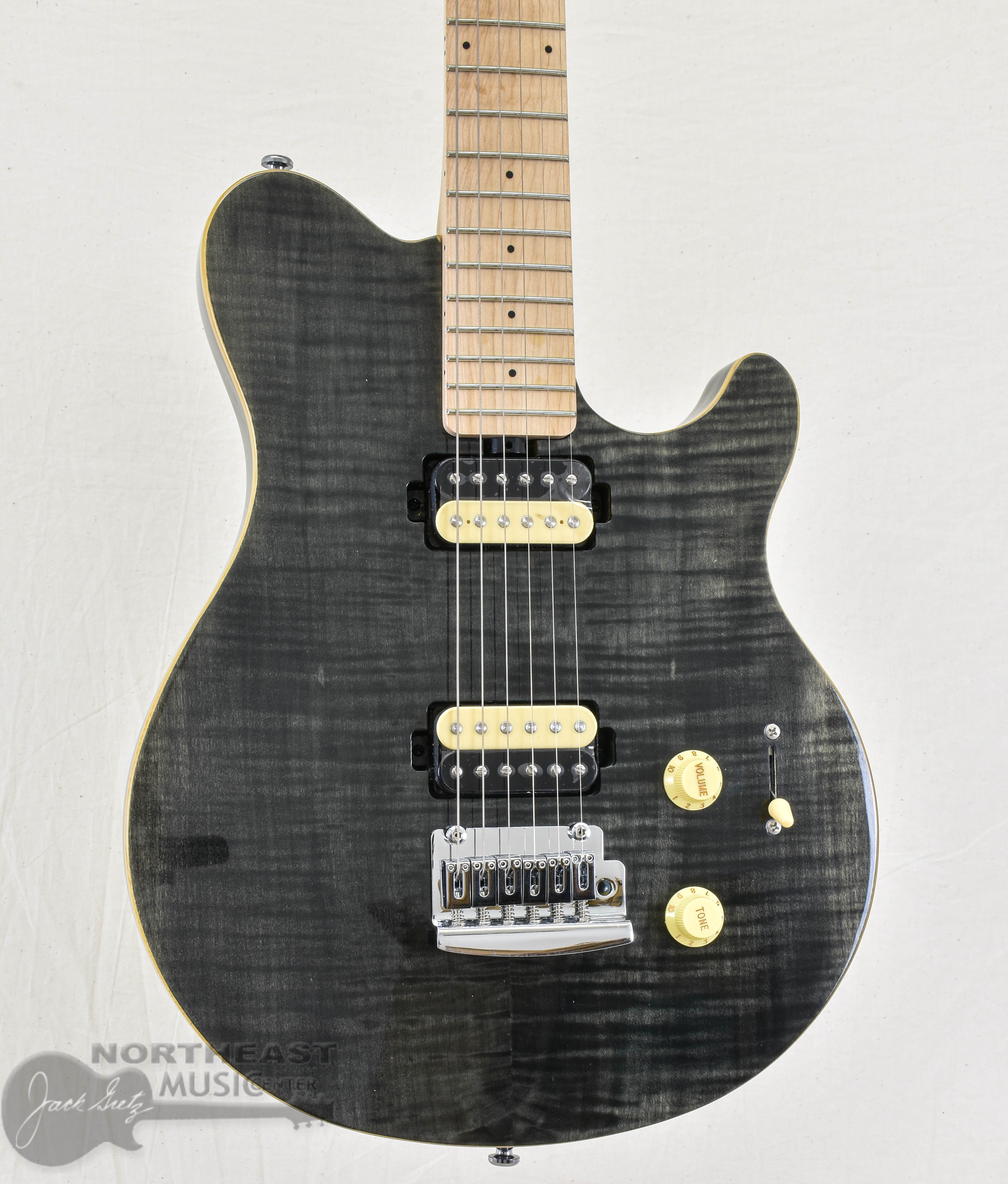 Sterling by Music-Man Axis Maple Top - Transparent Black 