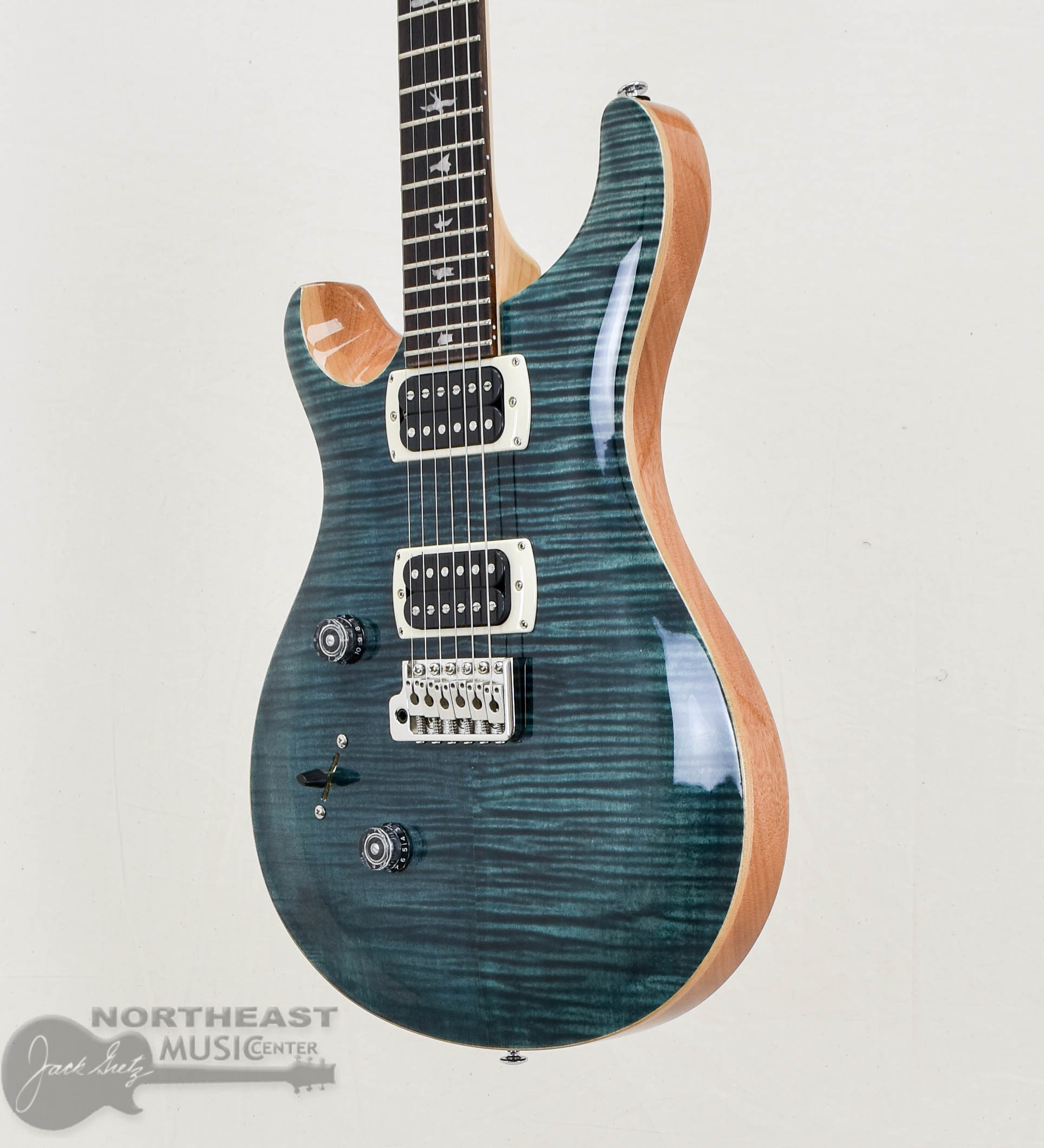 PRS SE Custom 24 Lefty Slate Blue (Natural Back) | Northeast Music