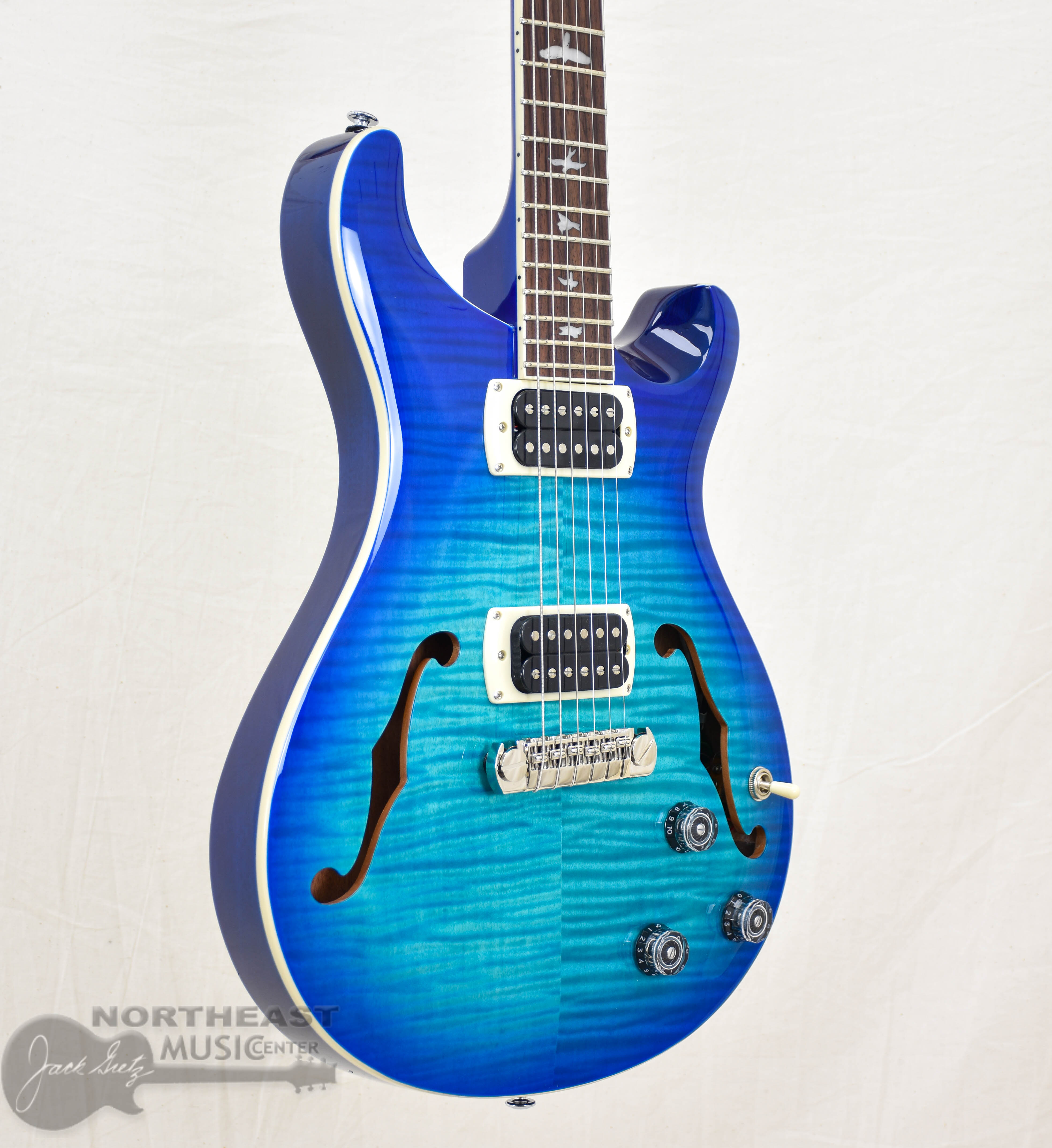 PRS SE Flat Back Hollowbody I Piezo Lake Blue | Northeast Music