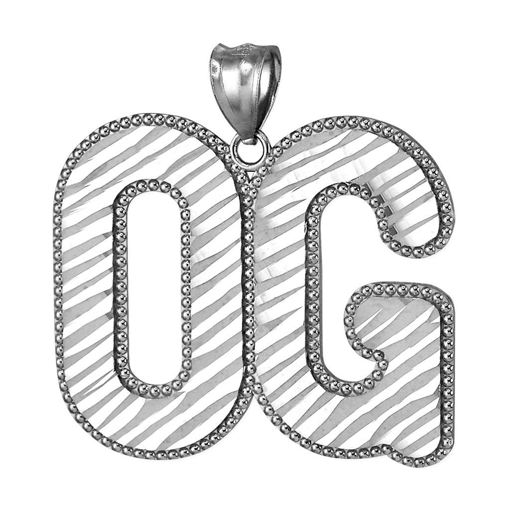 Sterling Silver OG Letters 'Original Gangster' Hip-Hop DC Pendant