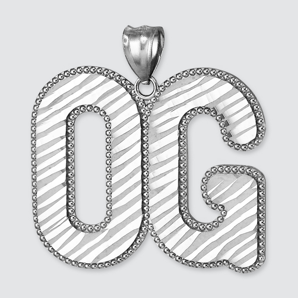 Sterling Silver OG Letters 'Original Gangster' Hip-Hop DC Pendant