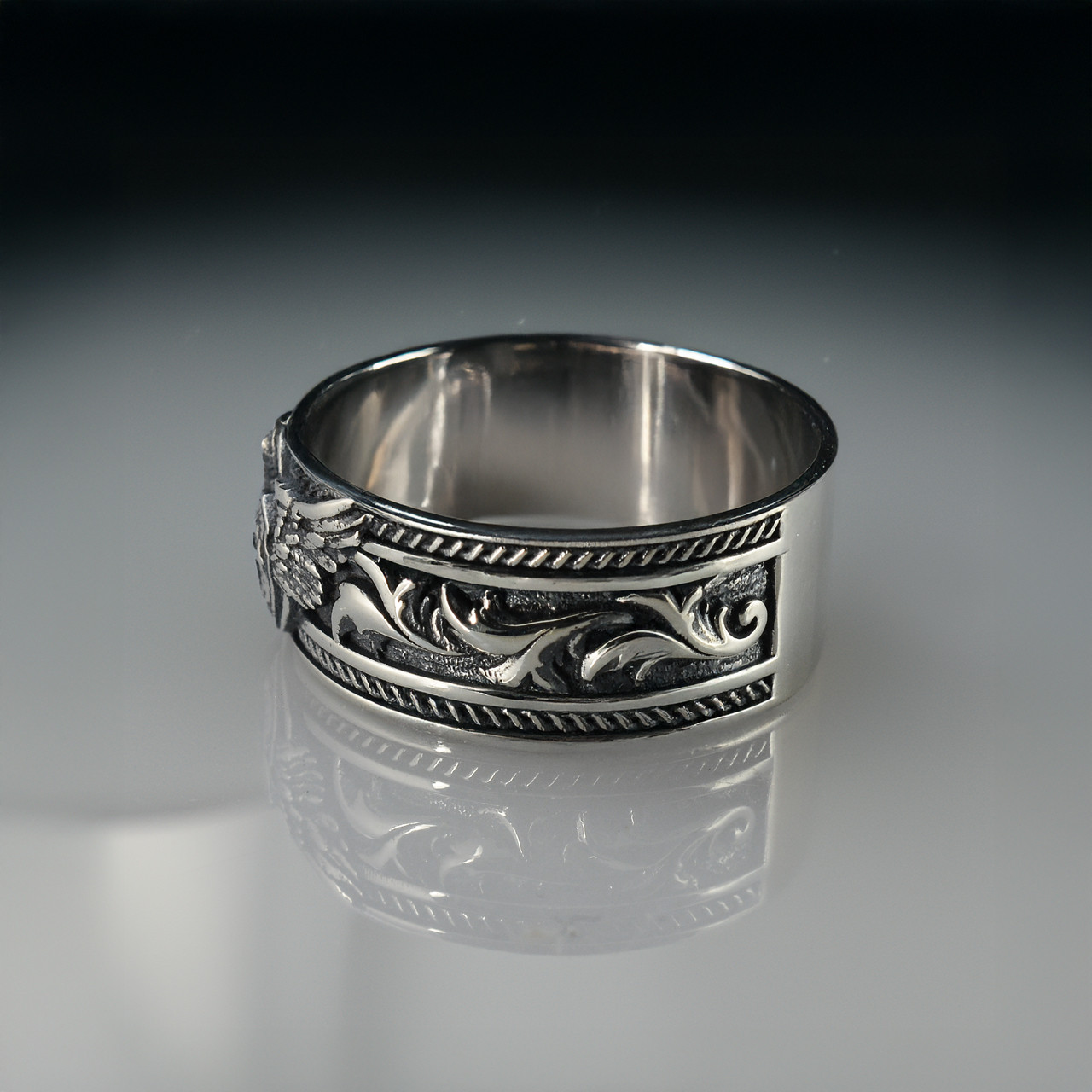 Couple Wedding Ring Set - Black Gold Filled & Stainless Steel Bands With Blue Agate, His & Hers