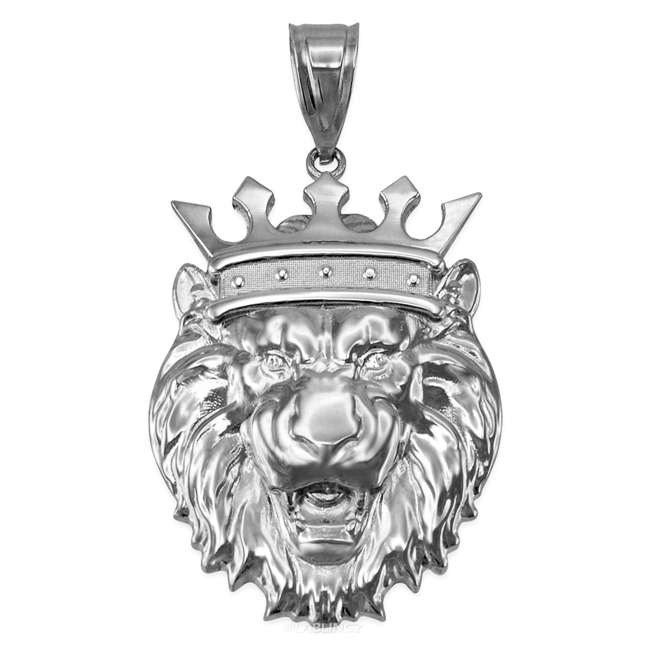 Sterling Silver Lion King Pendant - Available in S, M, L, XL