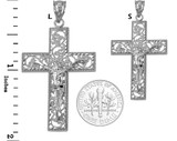 Sterling Silver Filigree Crucifix Cross DC Pendant (S/L)