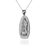 Sterling Silver Virgin Mary Pendant Necklace