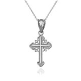 Sterling Silver Filigree Cross Charm Necklace