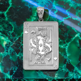 Sterling Silver King of Spades Poker Card Hip Hop Pendant