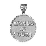Sterling Silver WORLD IS YOURS DC Medal Pendant