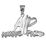 Polished Sterling Silver ALWAYS PAID Hip-Hop Pendant