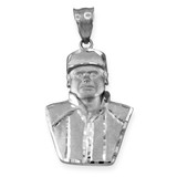 Sterling Silver El Chapo Guzman Satin DC Pendant