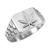 Silver Marijuana Ring