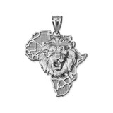 Sterling Silver Africa Lion Pendant Necklace