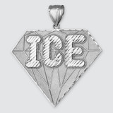 Sterling Silver ICE Bling Diamond-shape Hip-Hop Pendant
