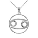 Silver Cancer Zodiac Necklace. Horoscope necklace.