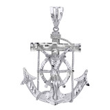Sterling Silver Large Crucifix Mariner Pendant