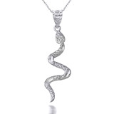 Sterling Silver Snake Pendant Necklace