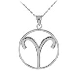 Silver Aries Zodiac Sign Necklace