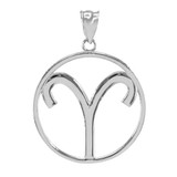 Silver Aries Zodiac Sign Pendant