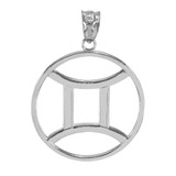 Silver Gemini Zodiac Sign Pendant