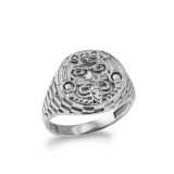 Rugged Aztec Mayan Sun Ring in Sterling Silver