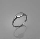 Polished Sterling Silver Octagon Signet Pinky Ring