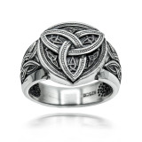 Oxidized Sterling Silver Celtic Triquetra Ring