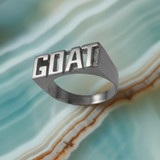 Sterling Silver GOAT Block Letter Midsize Unisex Ring