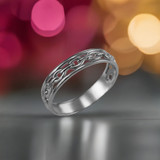 Sterling Silver Openwork Link Chain Ring Band