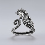 Sterling Silver Seahorse Wrap Statement Ring