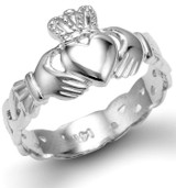 Sterling Silver Irish Claddagh Ladies Ring