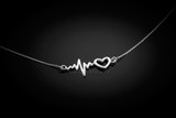 Sterling Silver Heartbeat Necklace