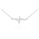 Sterling Silver Heartbeat Pulse Necklace