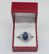 Sterling Silver Jerusalem Cross Lapis Lazuli Statement Ring