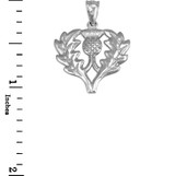 Sterling Silver Scottish Thistle Pendant Necklace