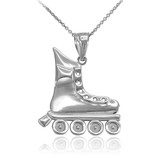 Sterling Silver Roller Skate Pendant Necklace