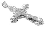 Solid Sterling Silver XL Extra Large Mens Crucifix Cross Pendant