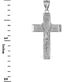 Sterling Silver Latin Cross Guadalupe Rosary Pendant Necklace