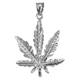 Sterling Silver Marijuana Weed DC Pendant
