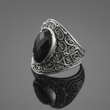 Sterling Silver Black Onyx Statement Ring