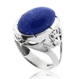 Sterling Silver Blue Lapis Claddagh Statement Ring