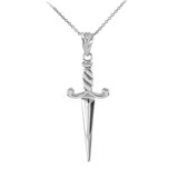 Sterling Silver Dagger Knife Pendant Necklace