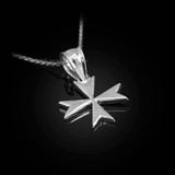 Sterling Silver Tiny Maltese Cross Charm Necklace
