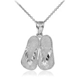 Sterling Silver Flops 3D Pendant Necklace