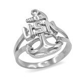 Sterling Silver USNC Navy Ring