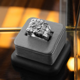 Sterling Silver Mens Square DC Nugget Ring