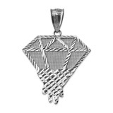 Sterling Silver Diamond Dripping DC Pendant