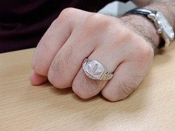 925 Sterling Silver Marijuana Weeds Leafs Mens Ring