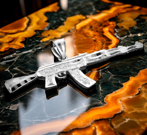 Silver AK-47 Pendant