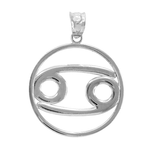 Silver Cancer Zodiac Pendant. Horoscope pendant.