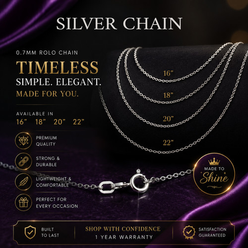 Sterling Silver Rolo Chain 0.7 mm